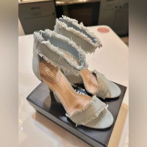 Denim Jean Heels - Light Wash Sky Blue